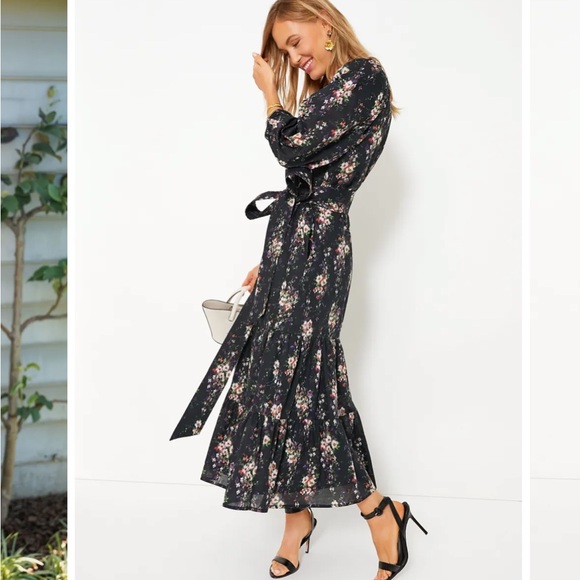 TUCKERNUCK ONYX FALLING FLOWERS BOUQUET LYLES DRESS - Picture 5 of 6